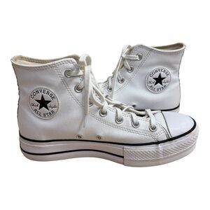 CONVERSE CHUCK TAYLOR ALL STAR LIFT HI SNEAKERS WOMENS SIZE 8.5 LEATHER